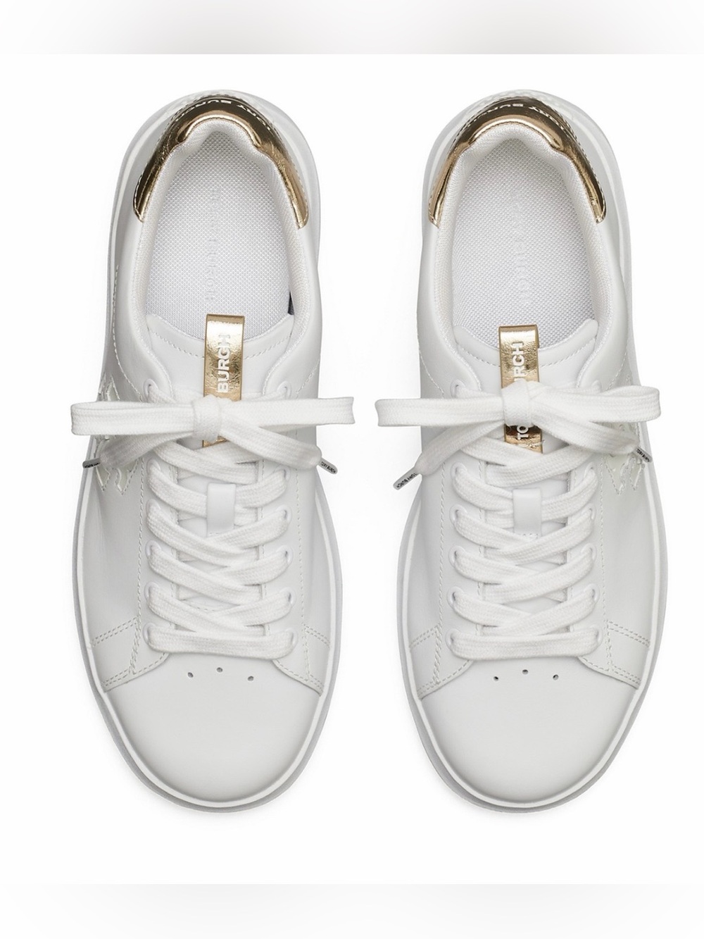 NIB Tory Burch Women's Double T Howell Lace Up Low Top Court Sneakers - Picture 3 of 5